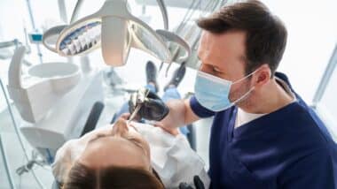 Woman having visit at the dentist