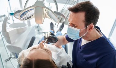 Woman having visit at the dentist