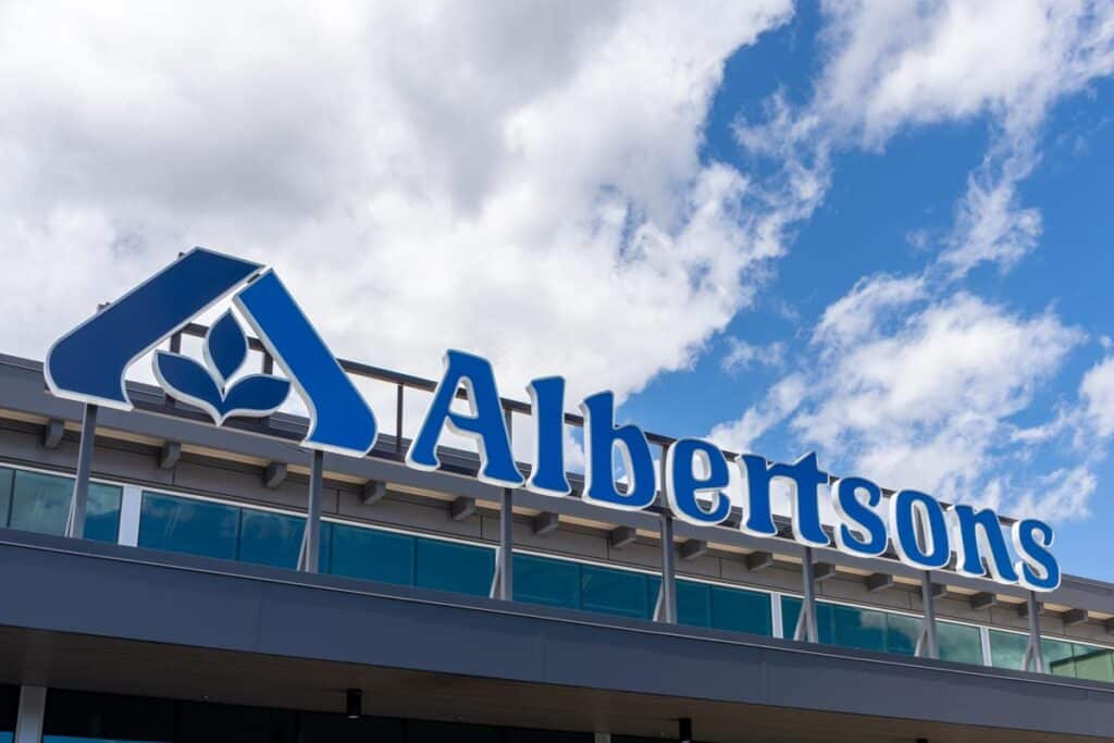 Close up of Albertsons signage, representing Albertsons class action.