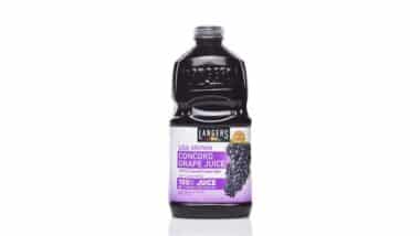 A bottle of Langers Concord Grape Juice.