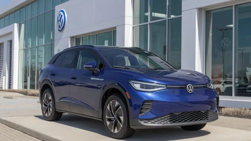 Volkswagen ID.4 SUV Electric Vehicle EV display.