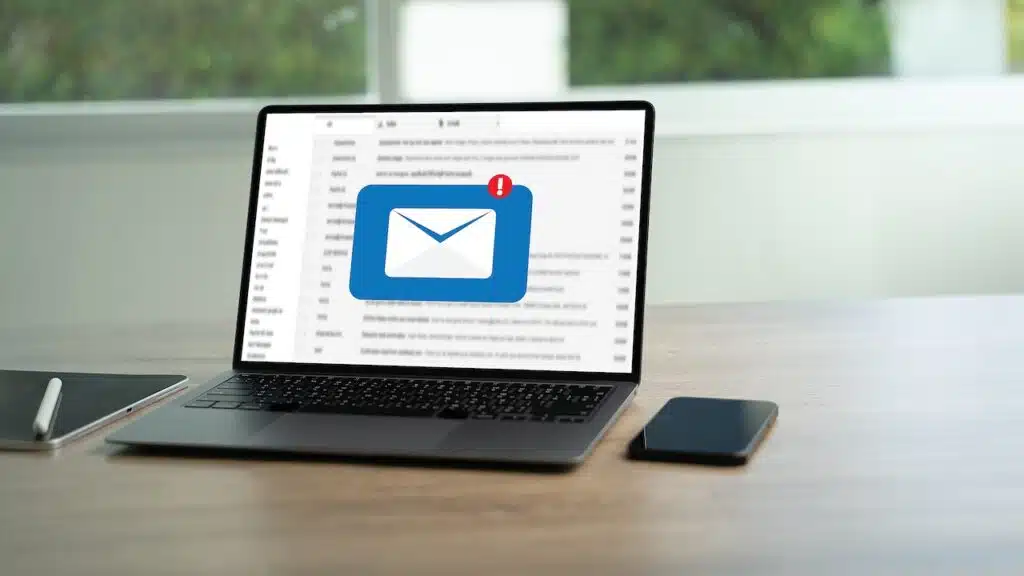 New email notification for business Message Online mailing contacts phone Global Letters Concept