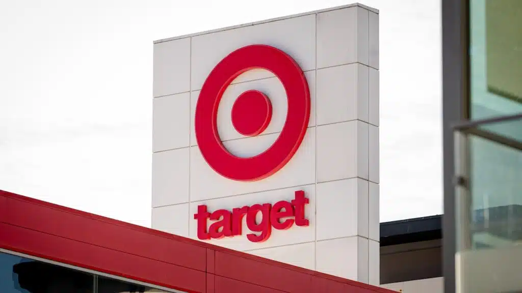 Logo sign of a Target store on a wall