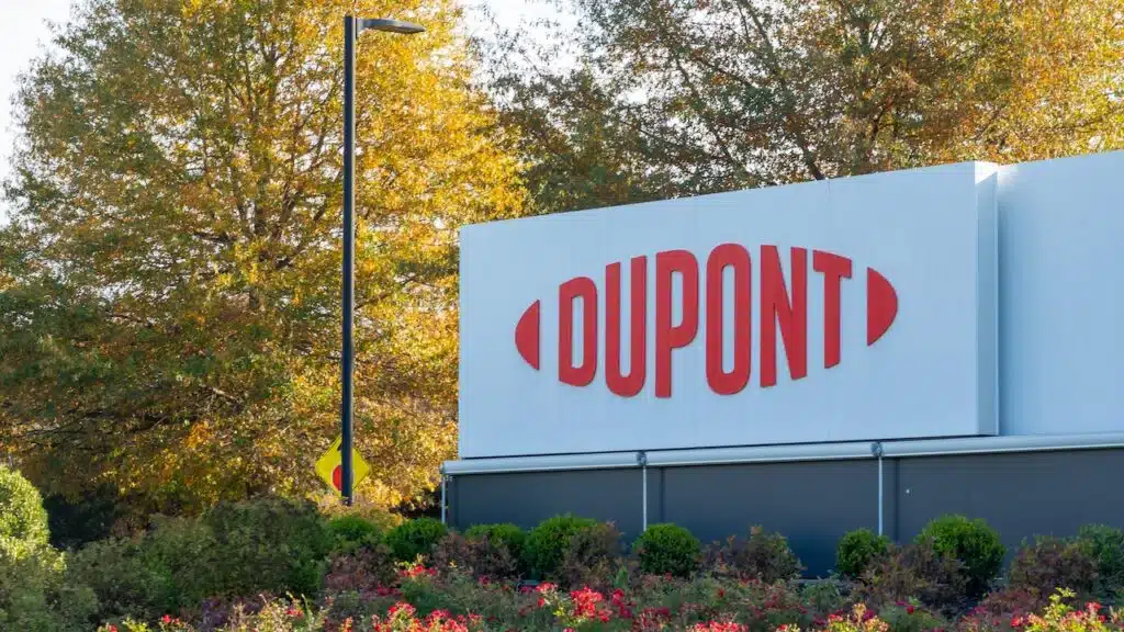 DuPont company logo sign outside the headquarters