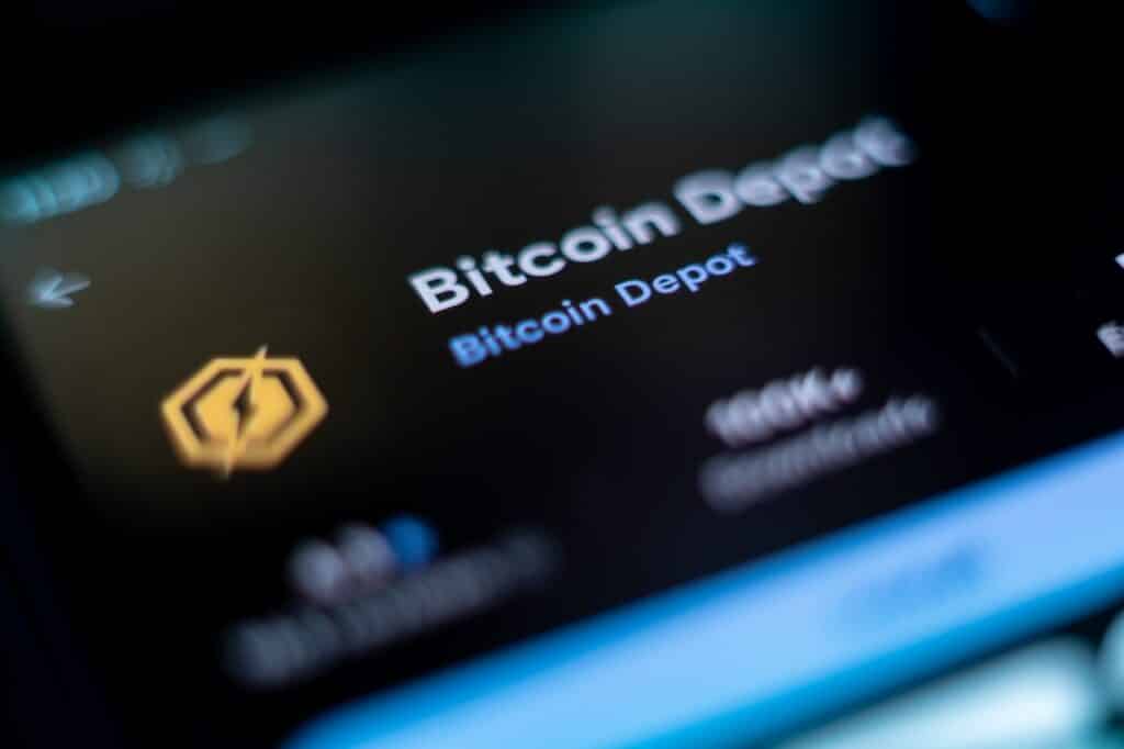 Bitcoin Depot Mobile Crypto Bitcoin Buying Investing App Fintech in Play Store on Screen