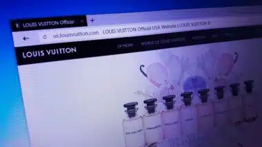 The homepage of the official website for Louis Vuitton, a fashion house and luxury retail company