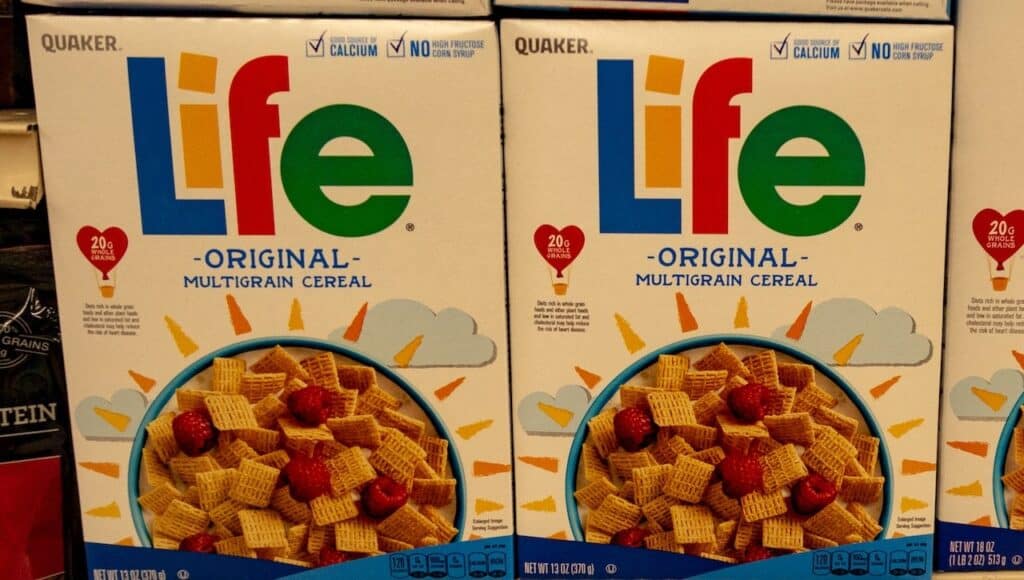 Quaker Life Cereal on Display at a Local Grocery Store
