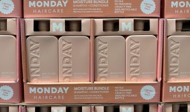 Monday brand hair care with shampoo and conditioner for sale at a Sams Club
