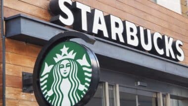Signs on a Starbucks branch