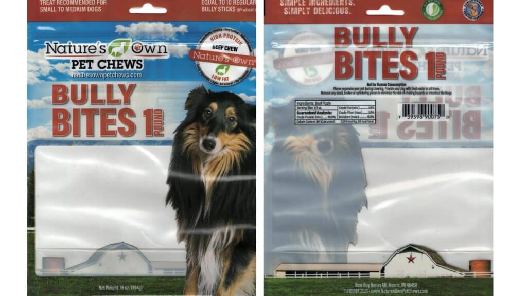 Best Buy Bones, Inc. Recalls Nature’s Own Pet Chews Bully Bites