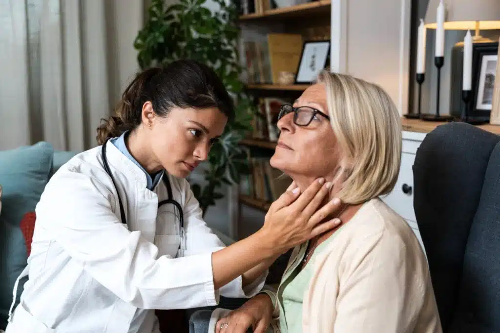 doctor checking for lymphoma