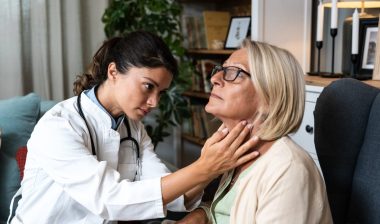 doctor checking for lymphoma