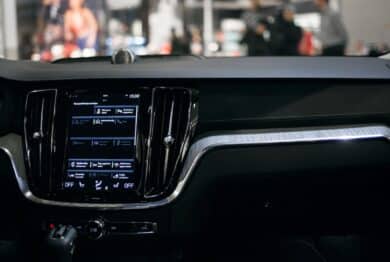 Car interior at the motor show