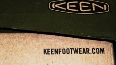 A Box of outdoor shoes ("Keen" brand)