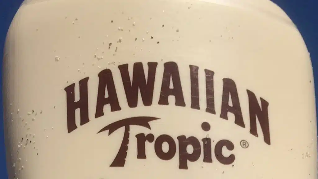 Hawaiian Tropic sunscreen label