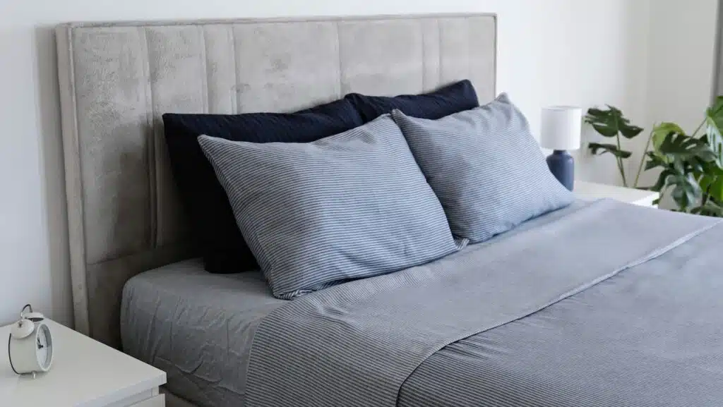 room with freshly made king sized bed