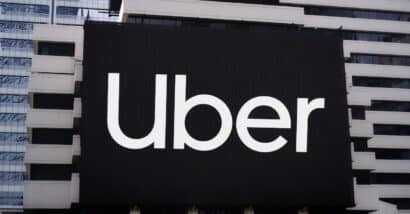 Uber Technologies, Inc. (Uber) logo seen on billboard.