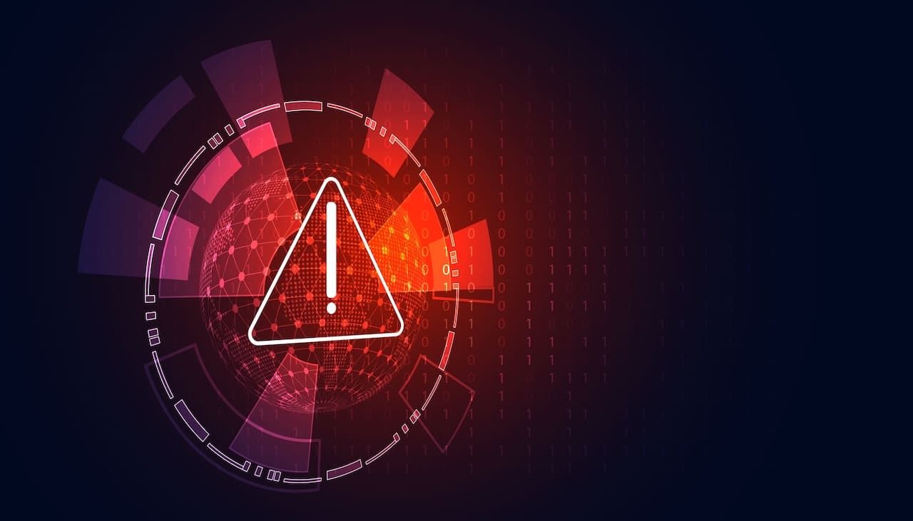 Abstract Risk Warning Symbol Danger Concept Background Speed Background Computer hacking, warning, being invaded by viruses, spyware, malware, trojans