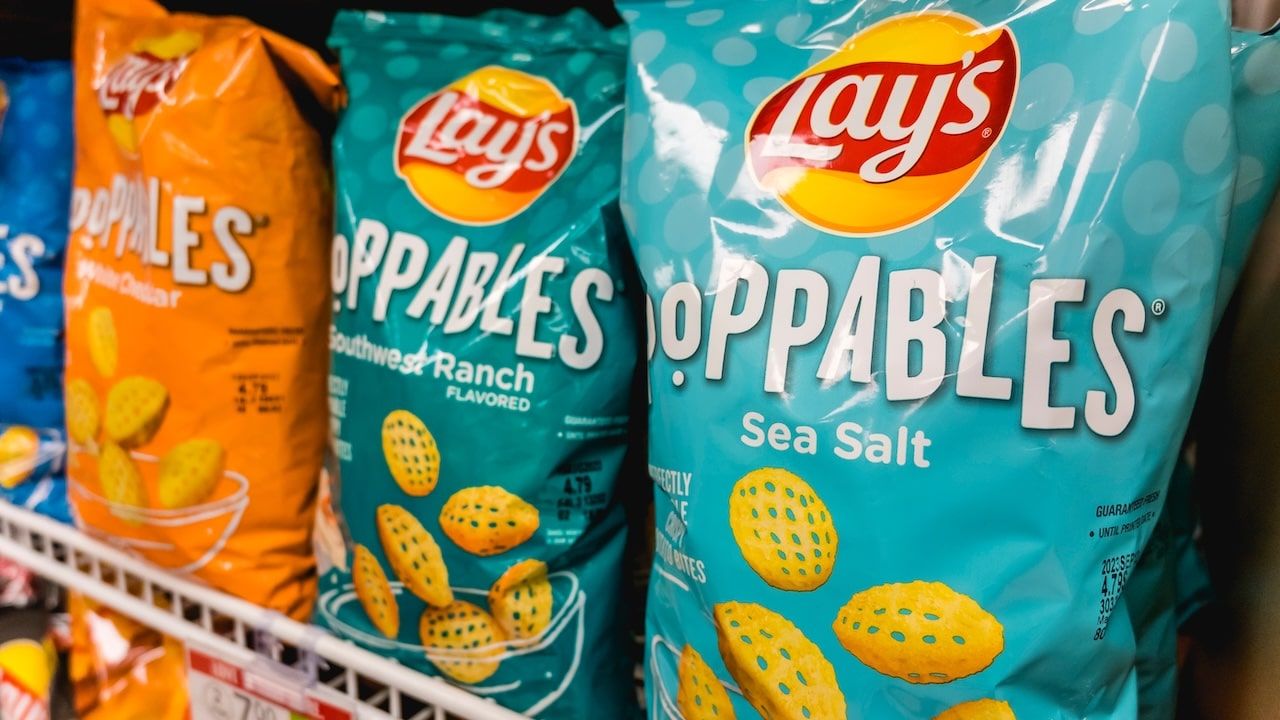 Various flavors of Lays Poppables Potato snacks