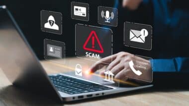 Scam, Hacker, Fraudulent online, Personal Data Protection, Identity theft concept, Businessman Being deceived the Internet To steal personal information, Call, Email, credit card and ID card Number
