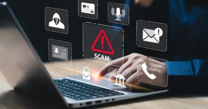 Scam, Hacker, Fraudulent online, Personal Data Protection, Identity theft concept, Businessman Being deceived the Internet To steal personal information, Call, Email, credit card and ID card Number