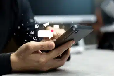 close up on man hand using smartphone