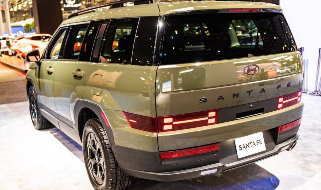 Hyundai Santa Fe SUV olive green car