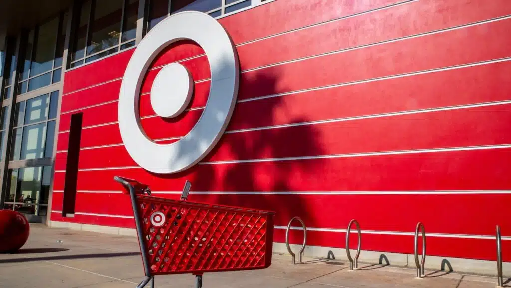 arget Department store, sign, marquee, brand and logo, store front entrance.