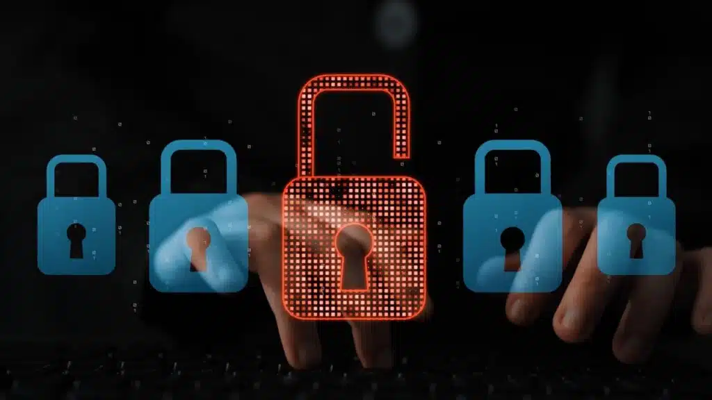 Digital security concept illustrating a cybersecurity breach