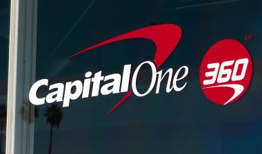 Capital One 360 bank exterior and logo.