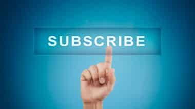 Subscribe now, subscription, newsletter button on virtual screen.