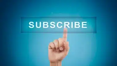 Subscribe now, subscription, newsletter button on virtual screen.