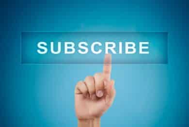 Subscribe now, subscription, newsletter button on virtual screen.