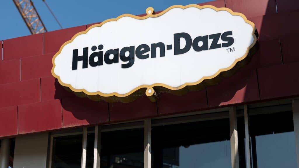 Haagen Dazs storefront and brand logo