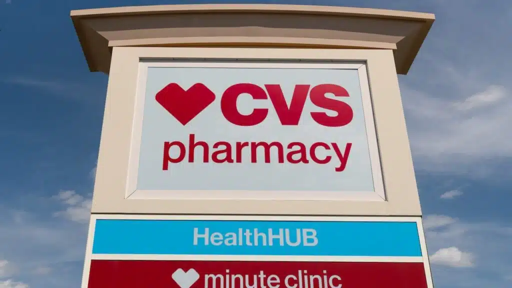 CVS Pharmacy, HealthHUB and Minute Clinic sign and trademark logo.