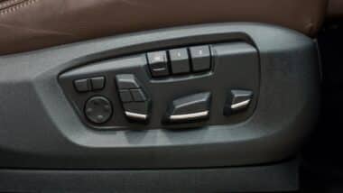 Seat adjustment control unit in a new luxury car.