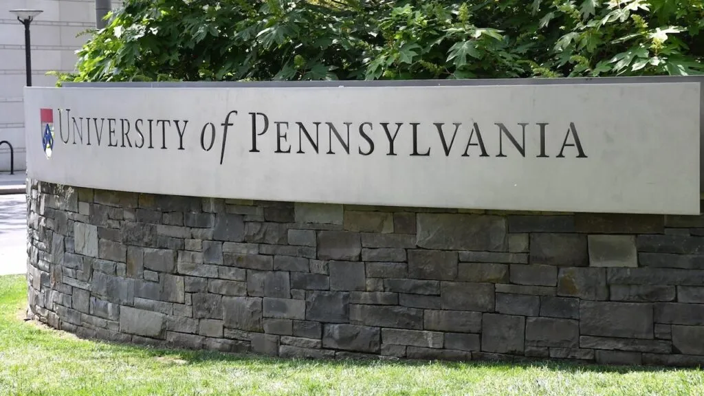 The University of Pennsylvania entrance sign