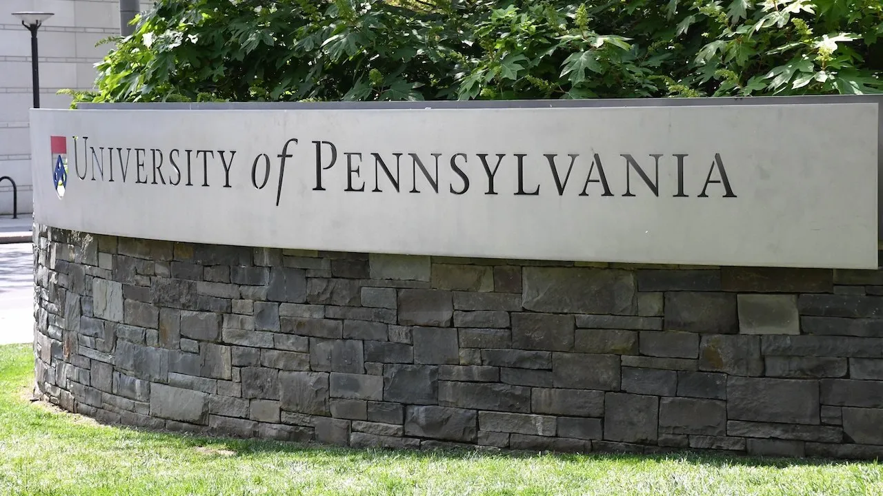 The University of Pennsylvania entrance sign
