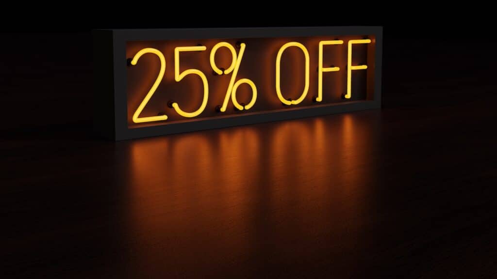Glowing Neon: 25 Percent Off