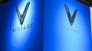 View at the Vinfast auto company logo