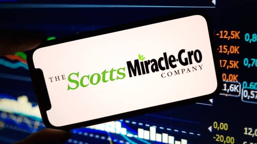ScottsMiracle-Gro company logo displayed on mobile phone