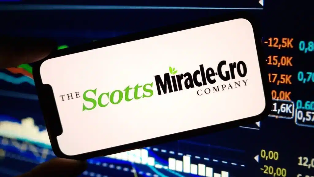 ScottsMiracle-Gro company logo displayed on mobile phone