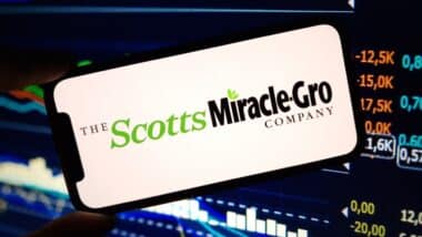 ScottsMiracle-Gro company logo displayed on mobile phone