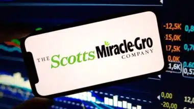 ScottsMiracle-Gro company logo displayed on mobile phone