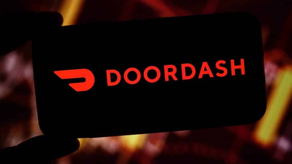 DoorDash company logo displayed on mobile phone