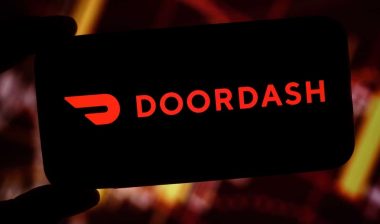 DoorDash company logo displayed on mobile phone