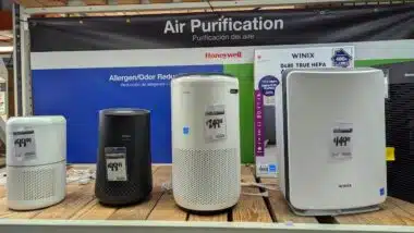Air Purifiers Brands on Display Levoit Winix Honeywell Brand Logo Home Improvement Retail Demo Store