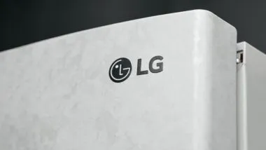 LG logo on white fridge