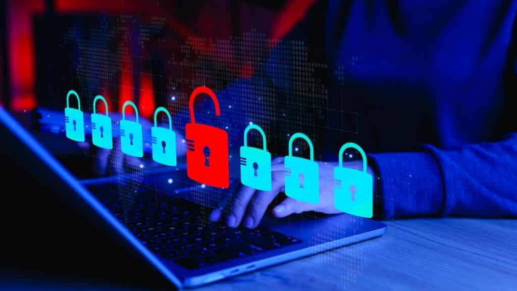 Cybersecurity Breach and Data Protection Concept.