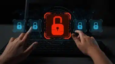 Digital security concept illustrating a cybersecurity breach